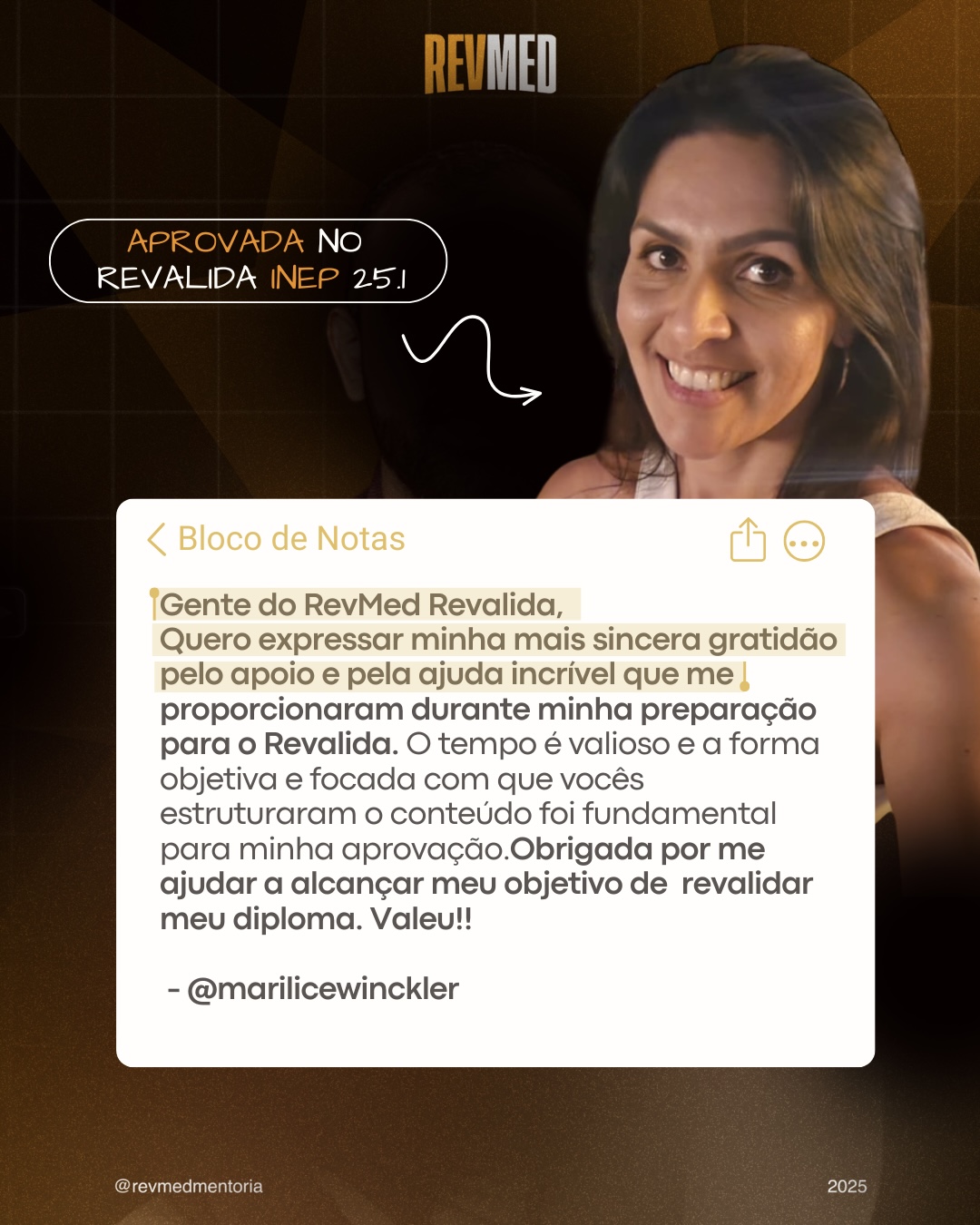 Depoimento de Dra. Marilice Winckler — aprovado no Revalida INEP 25.1