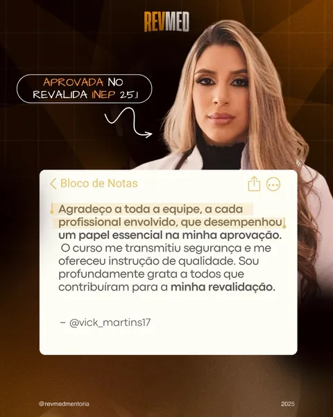 Depoimento de Dra. Victoria Martins — aprovado no Revalida INEP 25.1